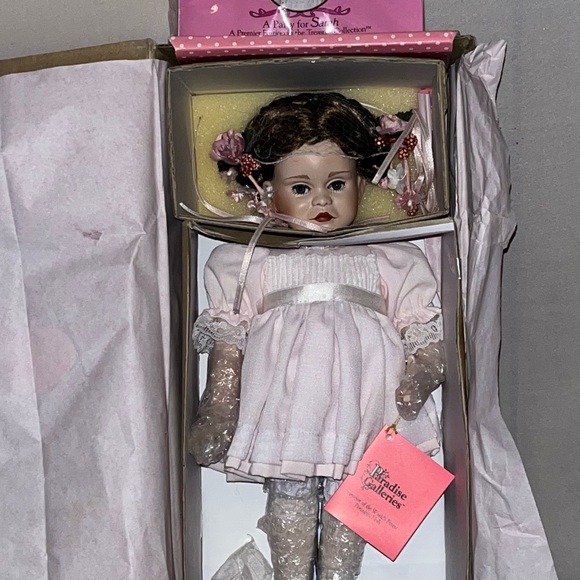 In Box Porcelain Doll in Pink Dress “A party for Sarah” - Picture 2 of 8